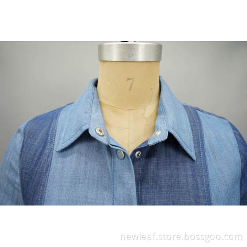 ladies belted shirt denim dress